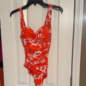 Nip Tuck Red Floral One-Piece Swimsuit